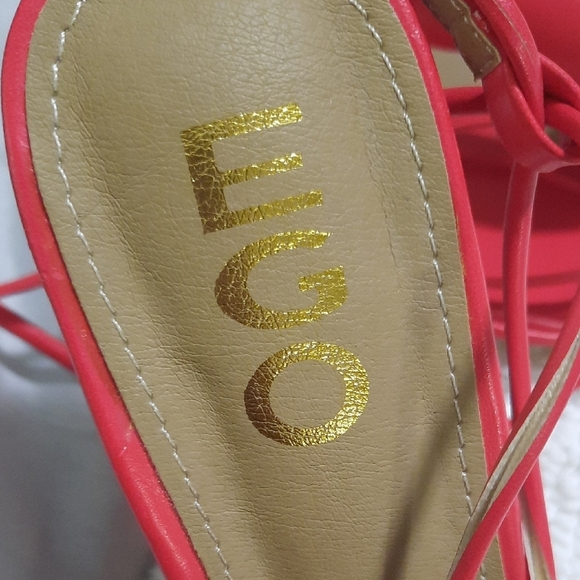 EGO Vibrant Red Strappy Heels - Picture 2 of 7